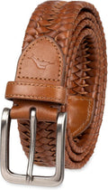 Tommy Bahama Men's Braided Leather Belt - Fully Adjustable Comfort Design for Everyday Style