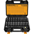 ELEAD 1/2" Drive Deep Impact Socket Set: 30-Piece Standard SAE (3/8 to 1 Inch) and Metric (10-24mm) Size, 3" and 5" Drive Extension Bar, Ratchet Handle, Bit Adapter, CR-V Steel for Auto Repair