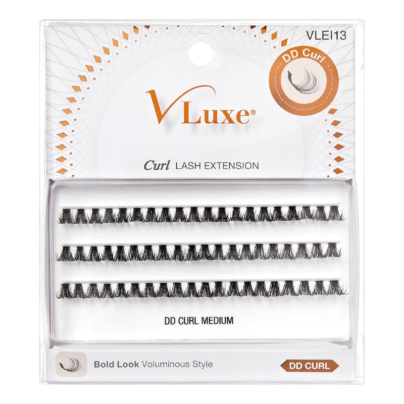 VLuxe DD Curl Lash Cluster Eyelash Extensions, Voluminous Style 40D Volume Individual False Eyelash for Professionals, Enhanced Bold Look for Dramatic Lift, DIY Easy Application & Comfortable Wear