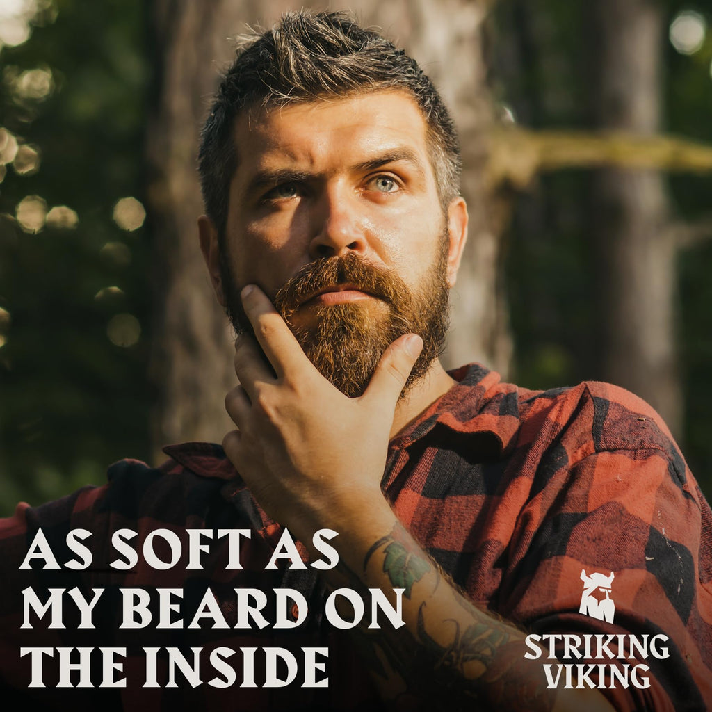 Striking Viking Beard Oil for Men - 2 Fl Oz, Pack of 1, Cedarwood Scent - Softening Beard Growth Oil - Itch-Free Facial Hair Taming Serum with Tea Tree - Deep Hydration with Argan & Jojoba