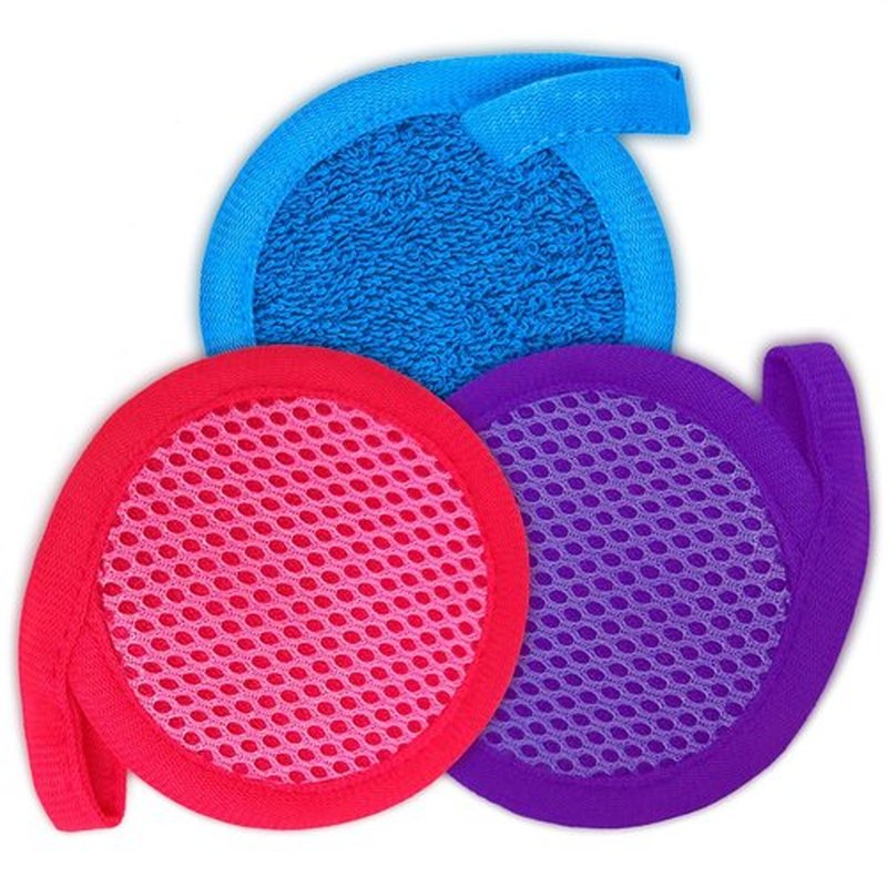 Skiennix 2-in-1 Face Scrub Pads - Reusable Microfiber Makeup Remover Cloths | 3 Pcs for Eyes, Lips & Neck