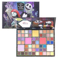 Nightmare Before Christmas 55 Well Eye Shadow Palette with Mirror, Makeup for Girls and Teens, Shimmery and Matte Colors, by Townley Girl