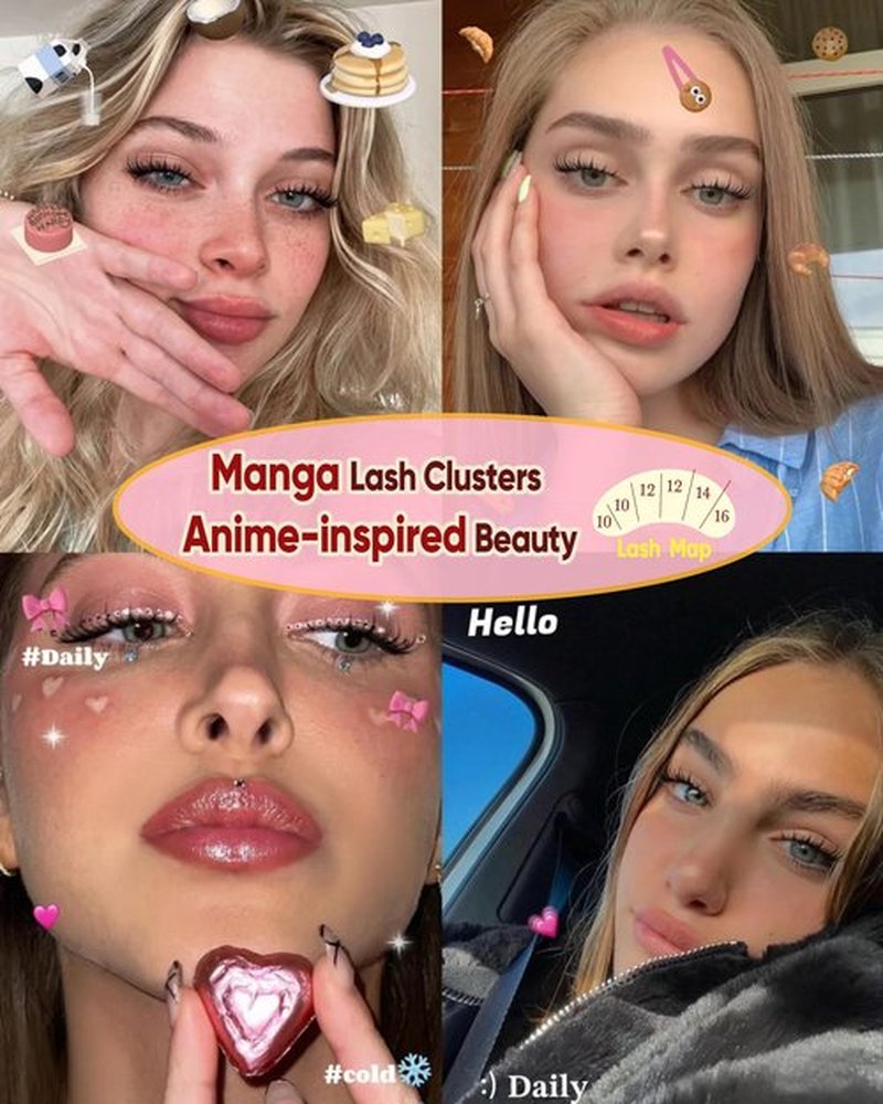 Manga Lash Clusters with Spikes Anime Lashes Cluster Natural Cluster Eyelash Extensions Wispy Spiky Fairy Individual Lashes Invisible Clear Band DIY Lash Extensions 10-16MM 120PCS by zenotti