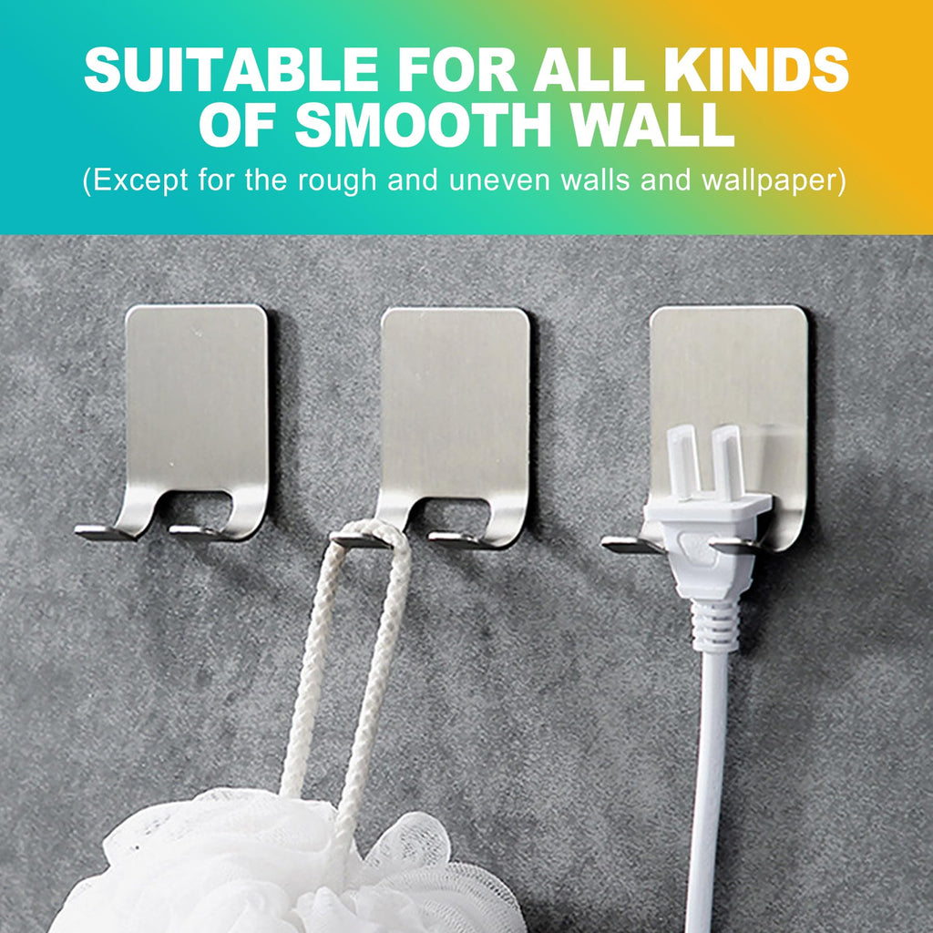 KornaDoz 4 Pack Razor Holder for Shower Wall, Adhesive Shower Razor Holder & Hooks, Waterproof 304 Stainless Steel Shaver Hanger for Bathroom & Kitchen Organization