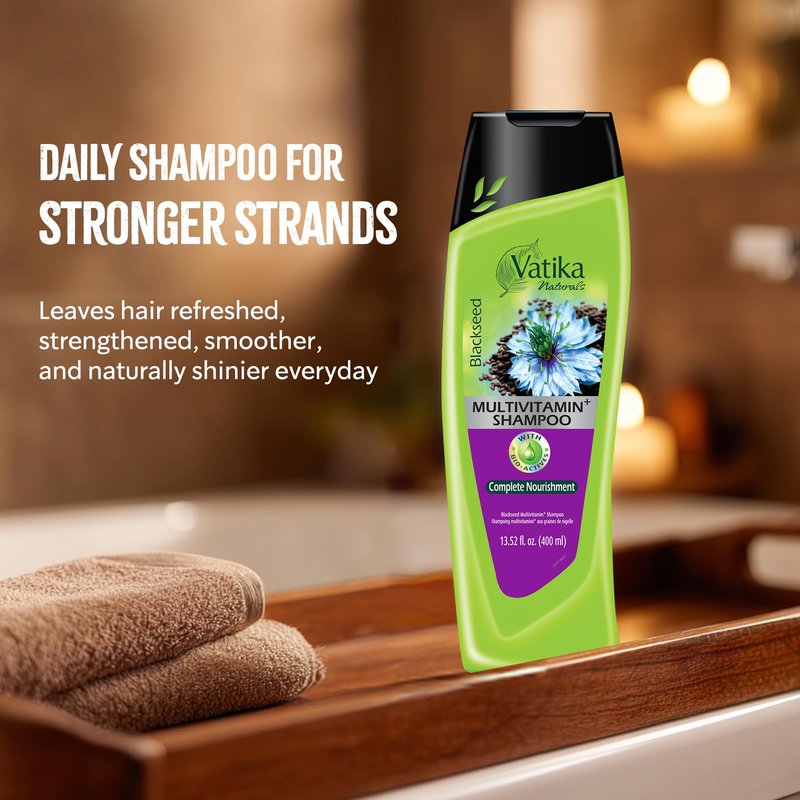 Vatika Naturals Blackseed Shampoo & Conditioner Combo 400ml | Repairs Damaged Hair, Controls Frizz, Prevents Dryness, Strengthens Roots, Adds Shine | Nourishing Turkish Blackseed Hair Care