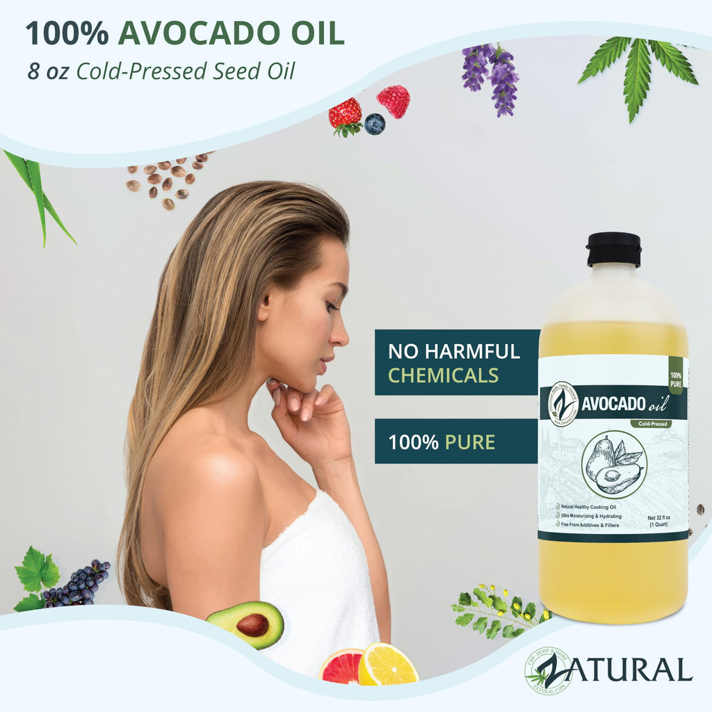 Zatural 100% Avocado Oil Pure Natural without Additives, Clean, Cold Pressed, Non-GMO, Vegan: For Cooking, Frying, Baking and for Sauces, Dressings, Marinades, Salads (32 Ounce)