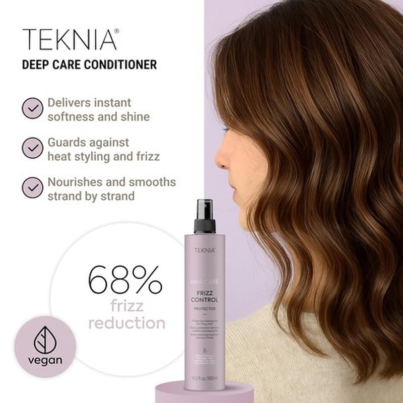 LAKMÉ Teknia Frizz Control Protector - Anti-Frizz Heat Protection Spray for Curly Hair | 10.2 Fl Oz
