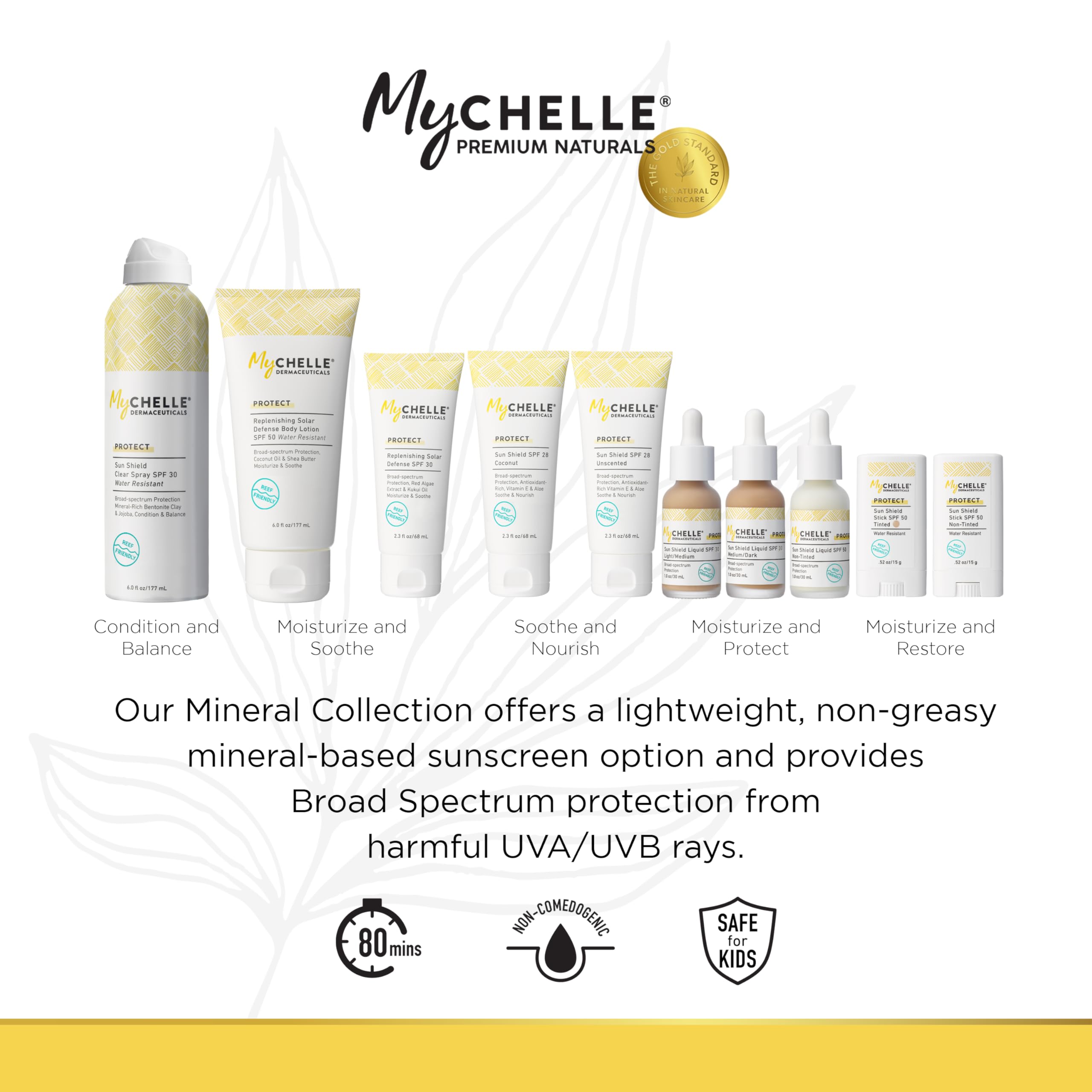 Mychelle Dermaceuticals Sun Shield Stick Spf 50 Non-Tinted - Natural Liquid Zinc Sunscreen Vitamin E and Jojoba - Water Resistant up to 80 Minutes - Sunscreen for Face, Reef Safe, Safe for Children