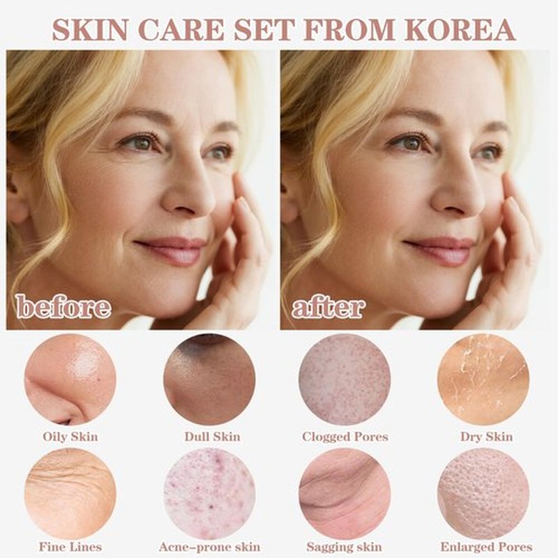 JAAN Korean Skin Care Set for Face, Anti-Aging Facial Moisturizer Lotion and Toner, Deep Hydrating for Face, K Beauty Facial Set, Christmas Gift Set for Women, Korean Skin Care, 4.5 FLOZ*2