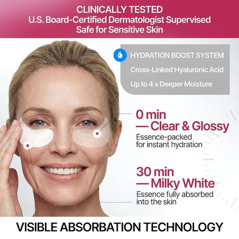 Skiennix Hyaluronic Acid Under Eye Patches - Hydrating Eye Masks for Puffiness & Dark Circles | 12 Pairs