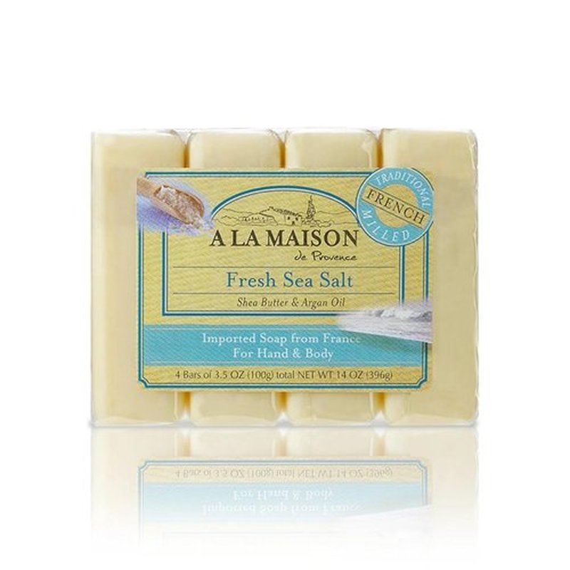 A LA MAISON Fresh Sea Salt Soap - Nourishing 4-Pack | 14 Ounce Bars for Gentle Cleansing