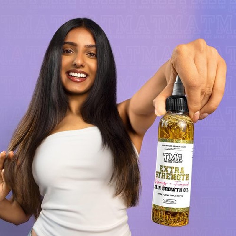 The Mane Attraction Extra Strength Rosemary + Fenugreek Herbal Hair Growth Oil | Infused With Castor Oil for ALL Hair Types