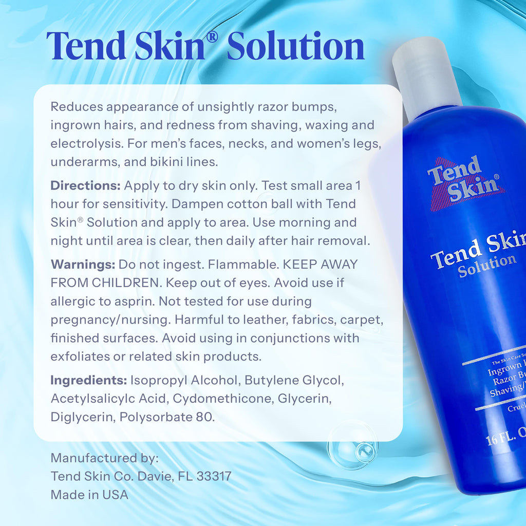 Tend Skin Solution for Razor Bumps and Ingrown Hair, 16 Oz
