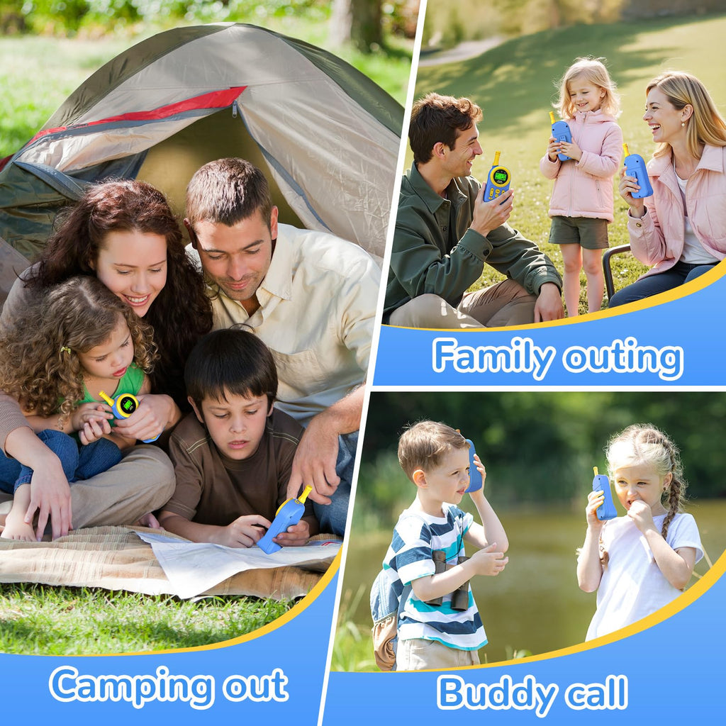 Ptnerbeh Walkie Talkies for Kids Toys: Toys for 3-12 Year Old Boys Girls - 22 Channels 2 Way Radio Toy with Backlit LCD Flashlight - 3 Miles Range for Outside/Camping/Hiking (2-Pack) Blue