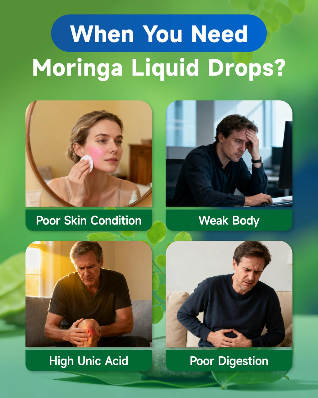 NaSeny Organic Moringa Oleifera Liquid Drops, 1000mg Moringa Leaf Extract w. Turmeric, Black Pepper, Moringa Supplement for Energy, Antioxidant, Joint & Gut, Fast Absorption, Vegan, Non-GMO, 2 Fl Oz