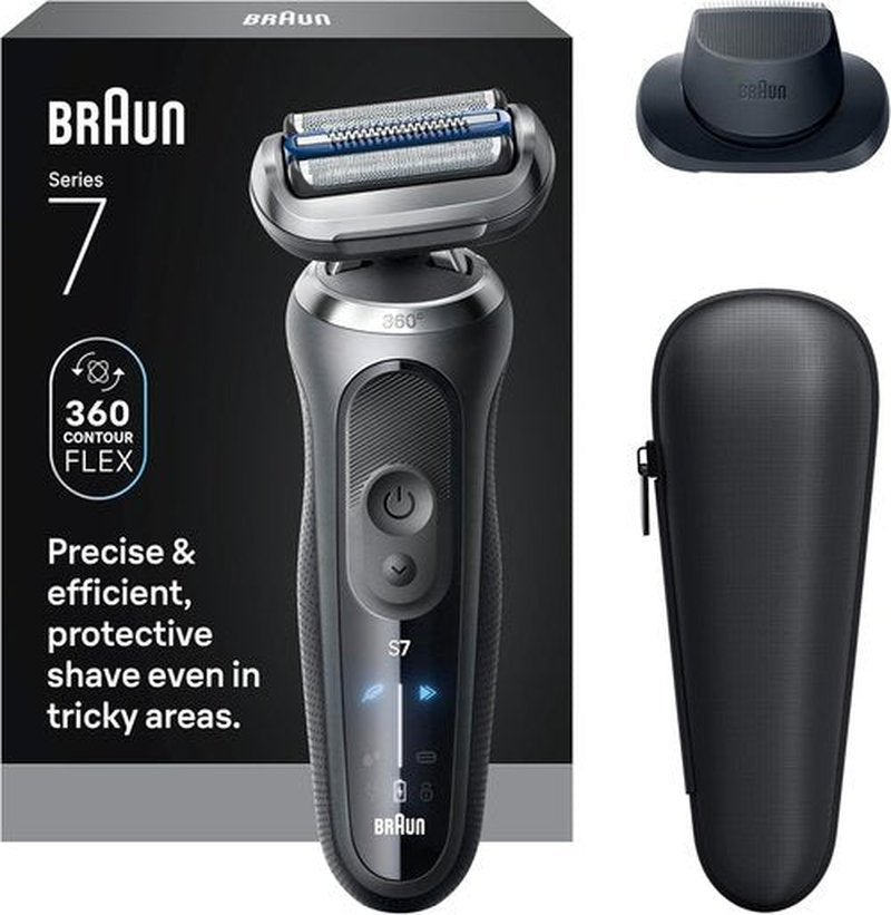 Braun Electric Shaver - Series 7 7120s | Wet & Dry Shave, Turbo & Gentle Modes, Waterproof, Space Grey