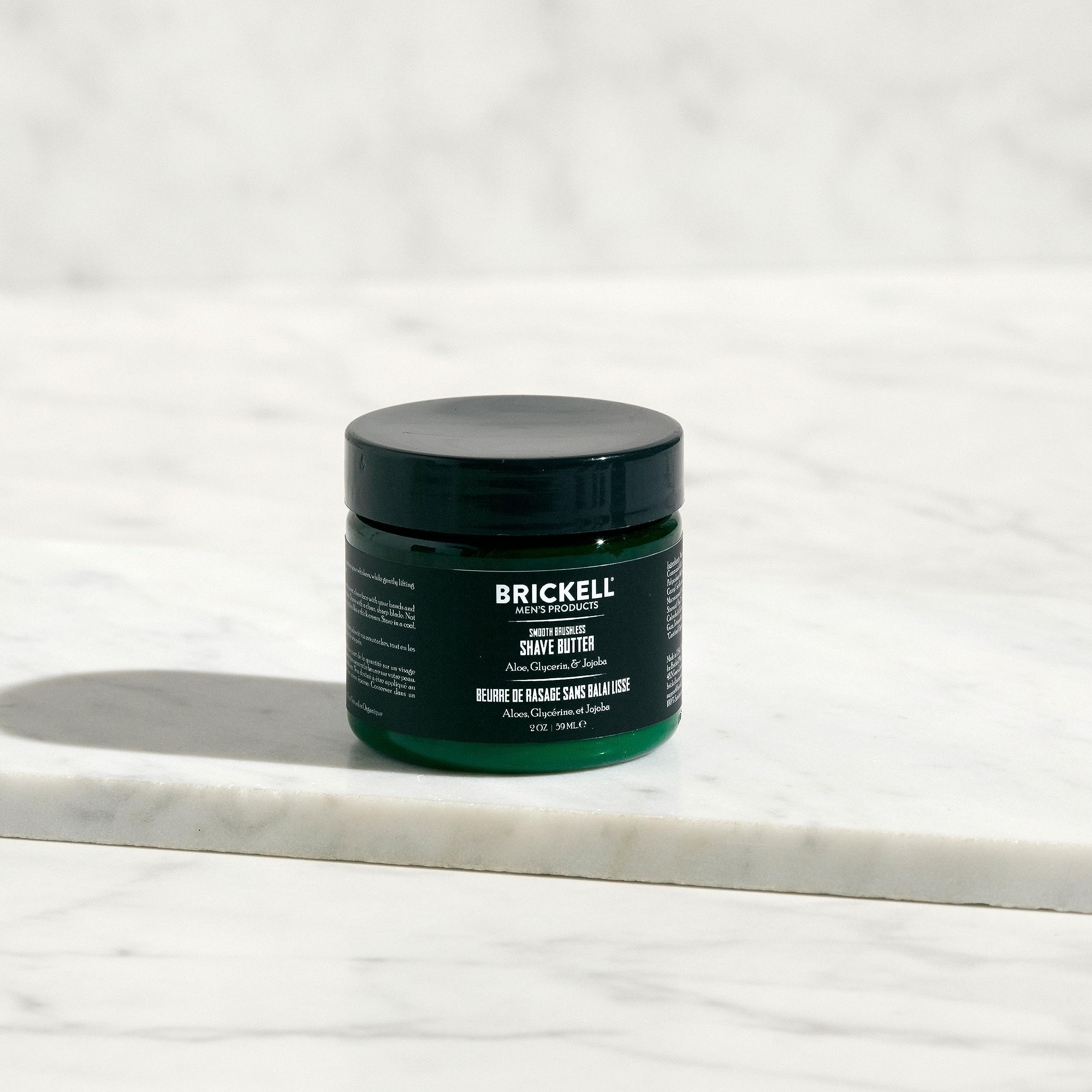 Brickell Men's Smooth Brushless Shave Butter for Men, Smooth Shaving Butter to Fight Nicks, Cuts and Razor Burn, With Shea Butter, Aloe, and Vitamin E, 2 Ounce, Unscented