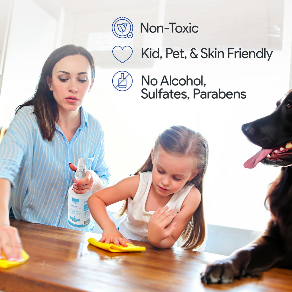 Hyvia Health AquaCleanse Hypochlorous Acid 1 Gallon - Bulk All-Purpose Cleaner with HOCL, All-Natural Surface Cleaning Solution - Safe For Kids, Pets, & Daily Use | Clear Spray Made In USA | Refill