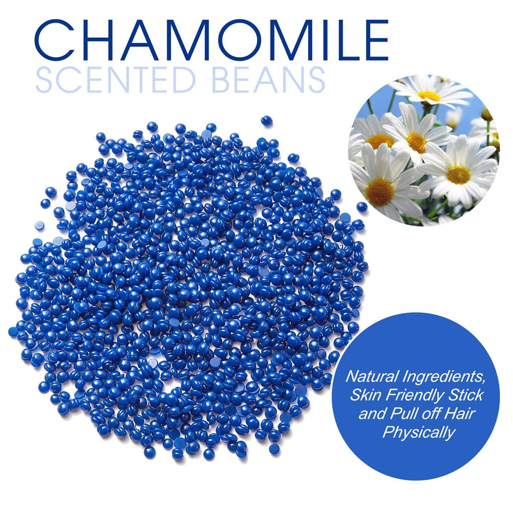 Hard Wax Beads for Hair Removal, Yovanpur Wax Beads for Sensitive Skin, Har Wax Beans for Coarse Hair, Waxing beads for Face, Eyebrow, Body, Bikini, Brazilian At Home 300g (10.5 Oz)/bag (Blue)