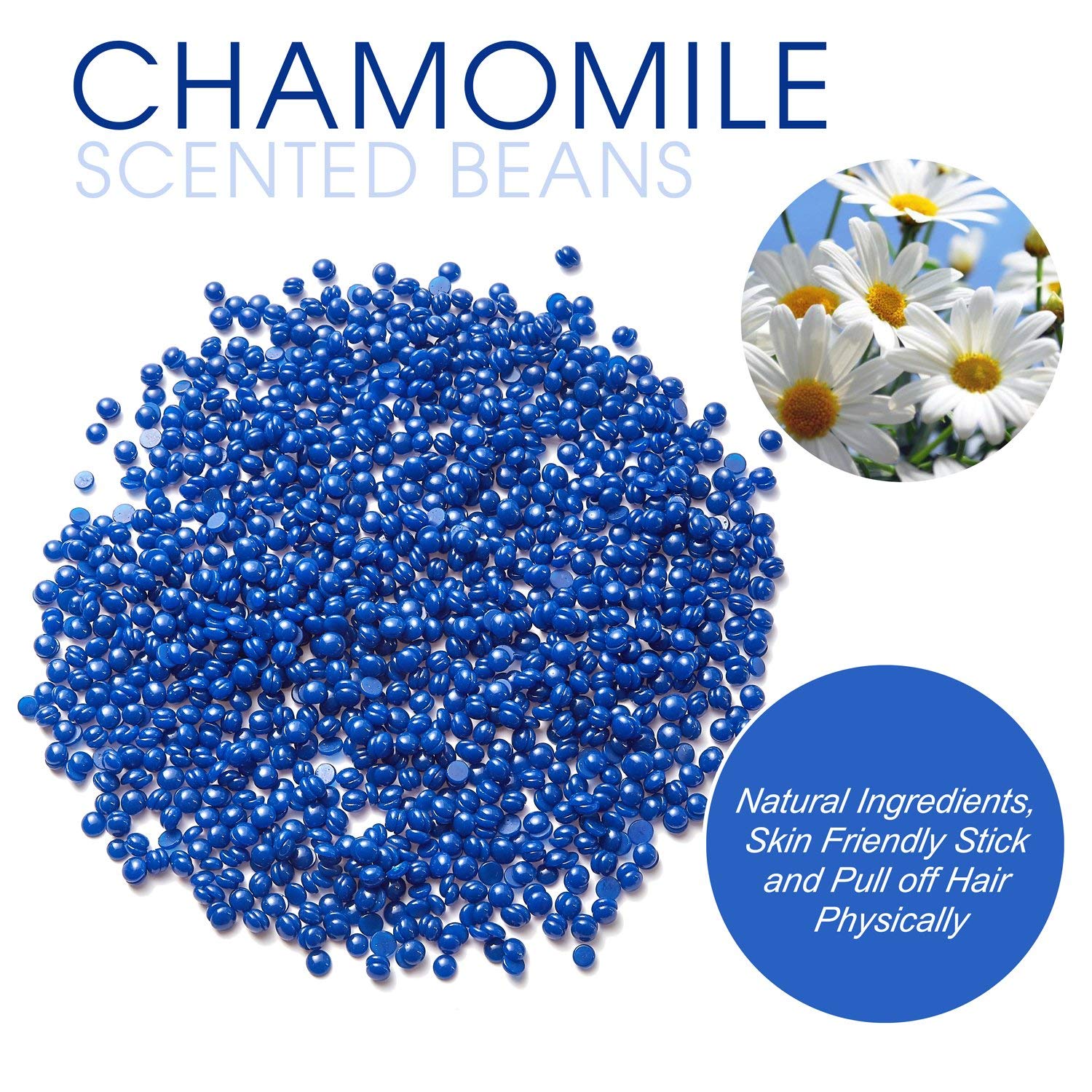 Hard Wax Beads for Hair Removal, Yovanpur Wax Beads for Sensitive Skin, Har Wax Beans for Coarse Hair, Waxing beads for Face, Eyebrow, Body, Bikini, Brazilian At Home 300g (10.5 Oz)/bag (Blue)