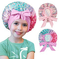 choshion Kids Bonnet for Girls, Satin Bonnet for Sleeping, One Size, Set of 2, Unisex-Kids, Hat
