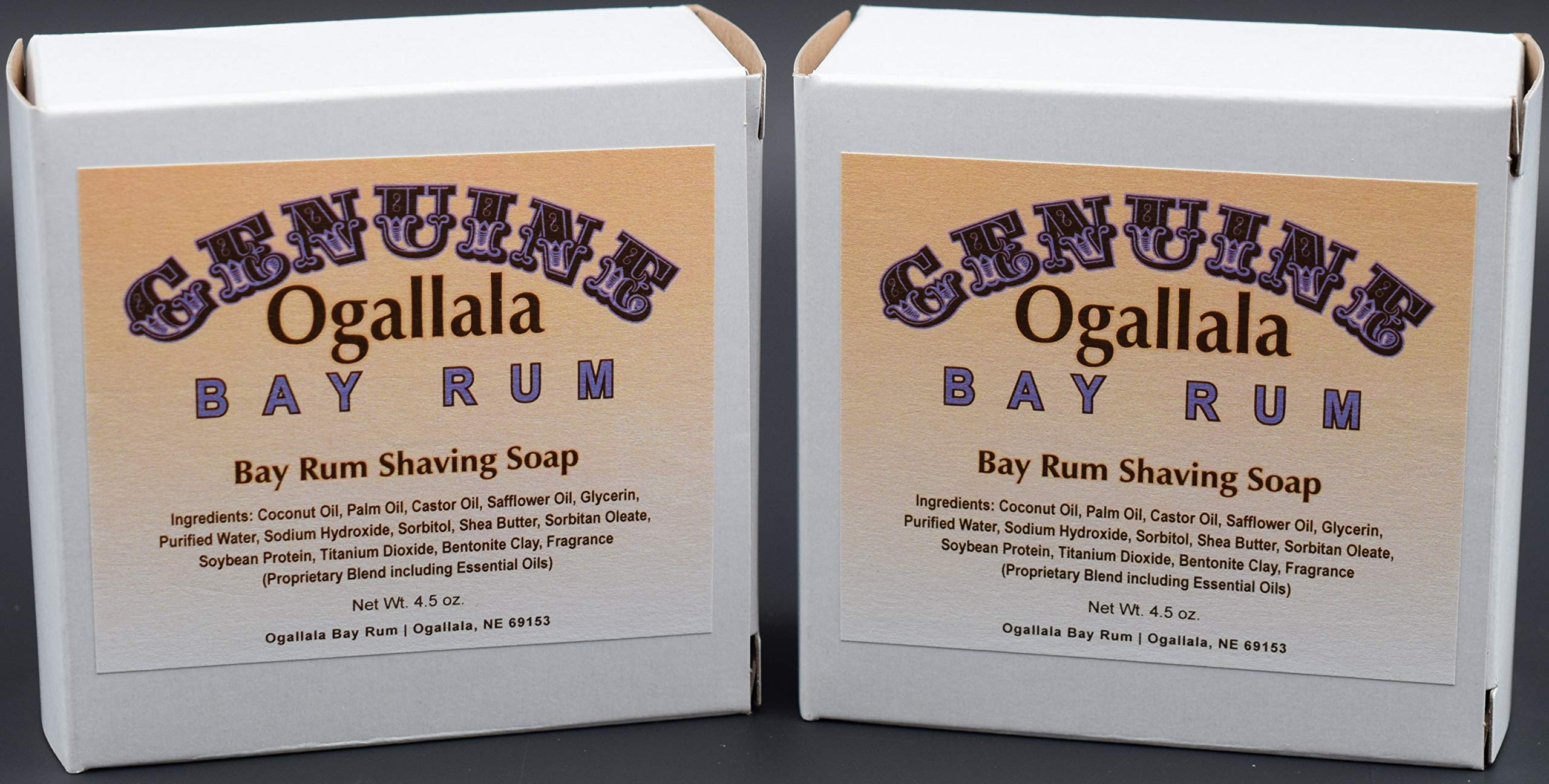 Two (2) of Genuine Ogallala Bay Rum Shaving Soap - Each Puck 4.5 oz
