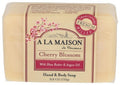 A LA MAISON Cherry Blossom Bar Soap - Triple French Milled Natural Moisturizing Hand Soap Bar (1 Bar of Soap, 8.8 oz)