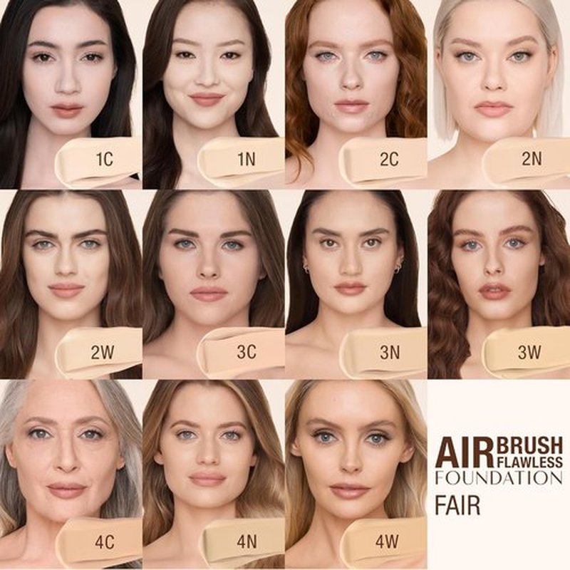 Charlotte Tilbury Airbrush Flawless Matte Foundation - Full Coverage Liquid Makeup for Natural-Matte Finish - Waterproof & Transfer Resistant