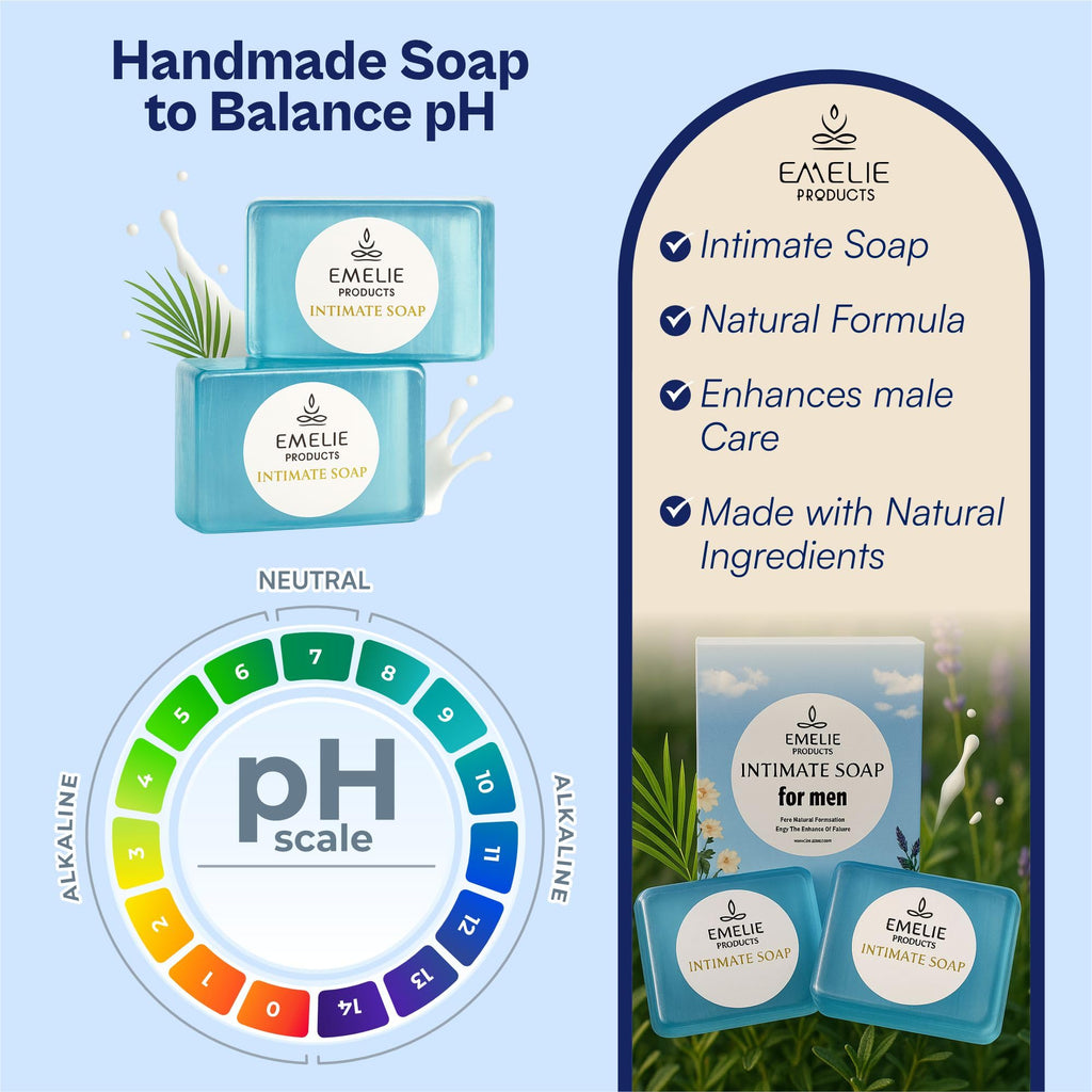 Men’s Intimate Bar Soap pH Balanced – 2 Pack (100g Each) Cold Process Botanical Cleanser – Gentle Daily Intimate Wash for Men with Natural Ingredients, Premium Intimate Hygiene for Daily Use