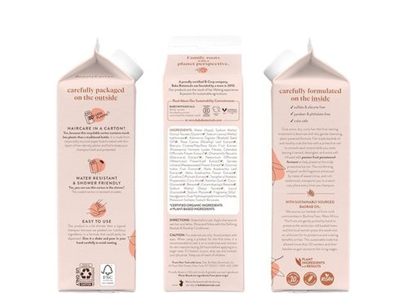 Babo Botanicals Defining Baobab & Rosehip Shampoo - Moisturizing Conditioner Bundle for Curly Hair - Passion Fruit Ferment