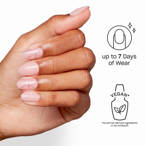 OPI Sticking Point OPI’m Just a Whirl |Short Round Semi-Sheer Warm Pink with Gold Glitter Swirls Nail Art Instant No Glue Press On Nails | 30 Count with Adhesive Tabs | Damage-Free Wear | Spring 2026