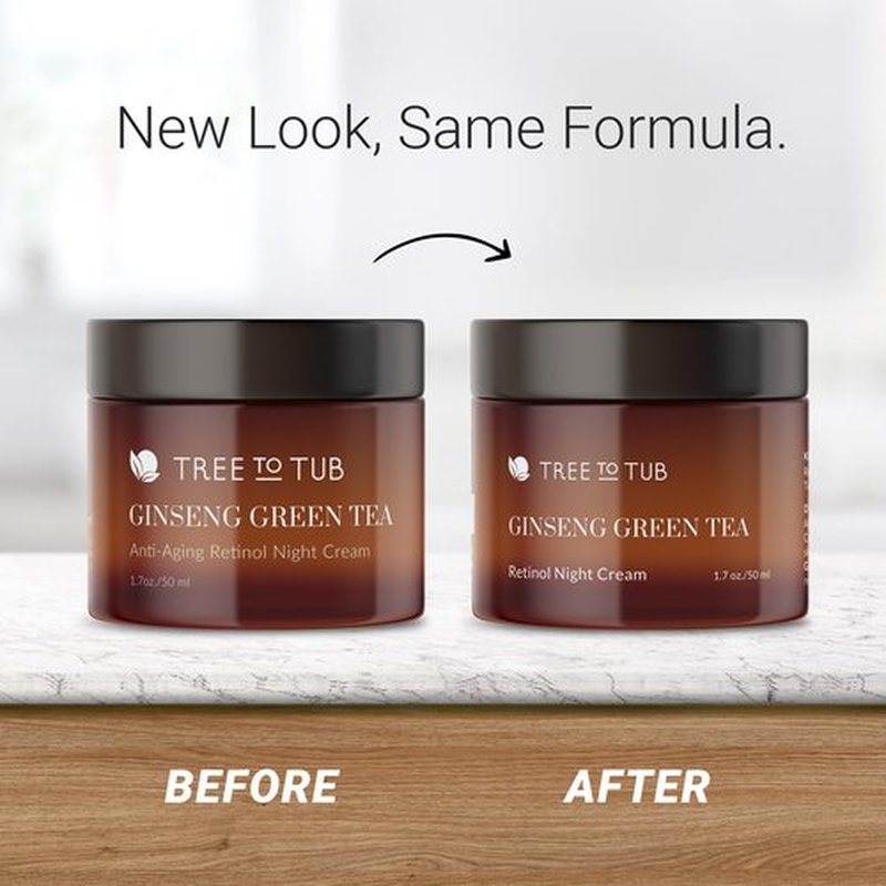 Tree to Tub Retinol Anti Aging Face Moisturizer for Dry & Sensitive Skin - Anti Wrinkle Hyaluronic Acid Facial Moisturizer, Vitamin A & E Night Cream for Women & Men w/Organic Aloe 2 Pack