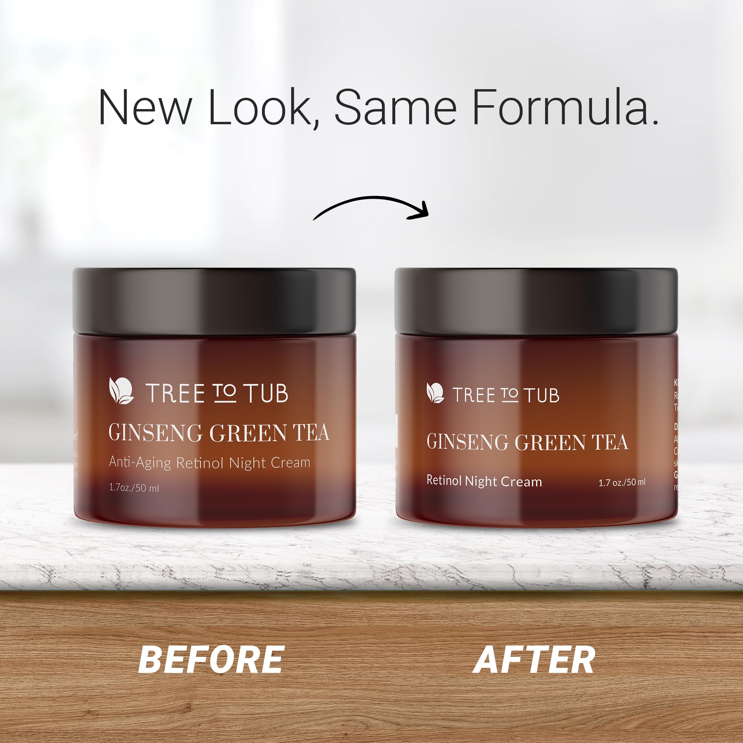 Tree To Tub Retinol Anti Aging Face Moisturizer for Dry & Sensitive Skin - Anti Wrinkle Hyaluronic Acid Facial Moisturizer, Vitamin A & E Night Cream for Women & Men w/Organic Aloe 2 Pack