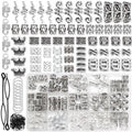 NAISKA Vikings Hair Jewelry for Braids 231Pcs Norse Runes Tube Beads Loc Dreadlock Accessories Metal Clips Cuff Rings Locs Jewelry Braiding Beard Decoration for Women and Girls