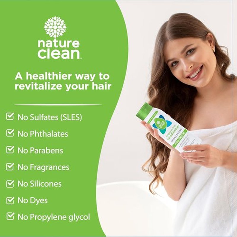 Nature Clean Unscented Hair Conditioner - Hypoallergenic & Sulfate Free | Gentle for Sensitive Scalps, 10 oz