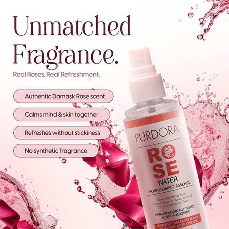 Skiennix Rosewater Facial Mist - Hydrating Toner for Glowing Skin | Organic & Alcohol-Free, 4.05 Fl Oz