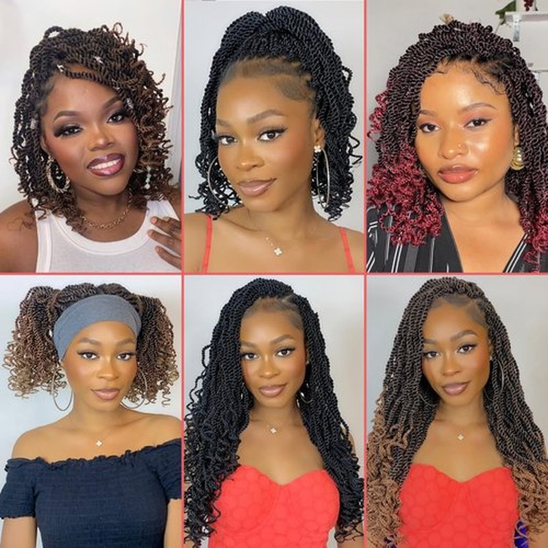Leeven 8 Inch Wavy Senegalese Twist Crochet Hair 8 Packs Ombre Grey Pre Looped Short Micro Twist with Curly Ends, Small Hanava Twist, Synthetic Crochet Braids for Women Girl Kids