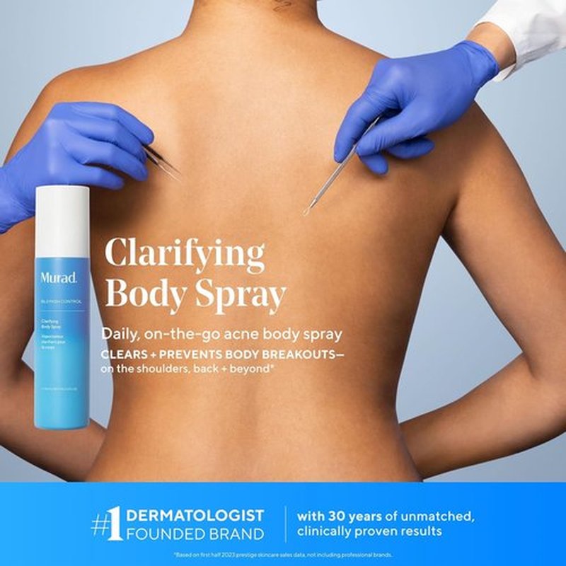 Murad Clarifying Body Spray - Salicylic Acid Treatment for Bacne & Body Acne Prevention | Non-Drying Formula