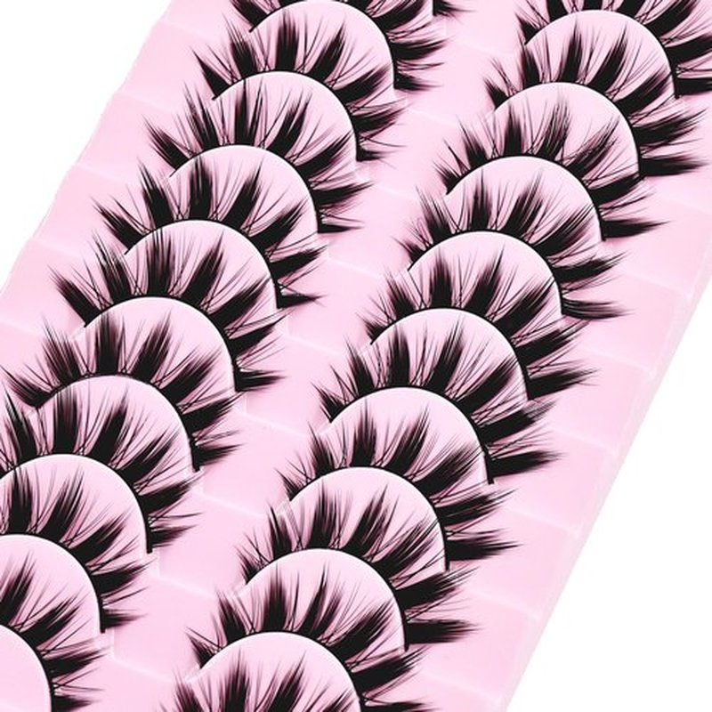 10 Pairs Manga Lashes Anime Cosplay Lashes Spiky Manga Style Lashes Janpanese 16mm Extension Natural Manhua Doll Eye Lashes Halloween/Party Makeup Look by AUGENLI (A3)