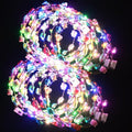 QSJQllo 20 Pcs LED Flower Crowns Headbands,Light Up Headbands For Women,Glow In The Dark Headband Wreath,Suitable For Birthdays,Weddings, Halloween, Christmas, Role-Playing, Beach Parties