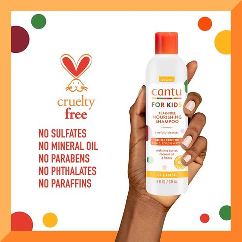 Cantu Care for Kids Tear-Free Nourishing Shampoo - Shea Butter, 8 Fl Oz | Pack of 3