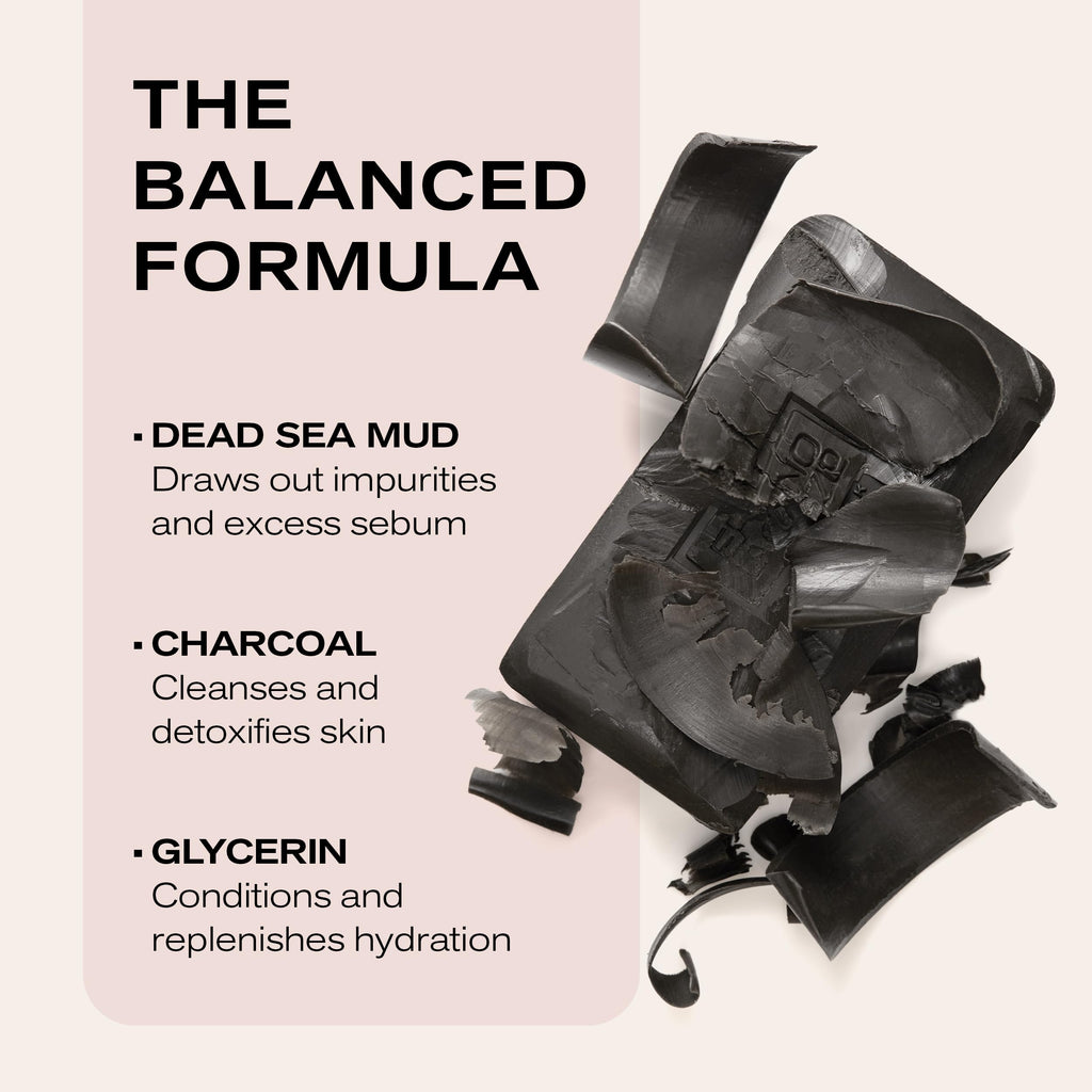 Erno Laszlo Sea Mud Deep Cleansing Face Wash Bar, Detox Charcoal Soap Bar with Dead Sea Mud, Removes Excess Oil, Unclogs Pores, Gently Exfoliates & Purifies Skin, For Oily, Blemish-Prone Skin, 1.7 oz