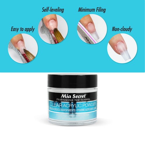 Mia Secret Clear Acrylic Powder (1/4 oz) - 2 Pack