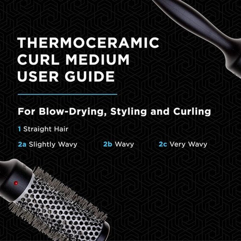 Denman Thermo Ceramic Hourglass Hot Curl Brush - Versatile Hair Curling & Straightening Tool - Gray