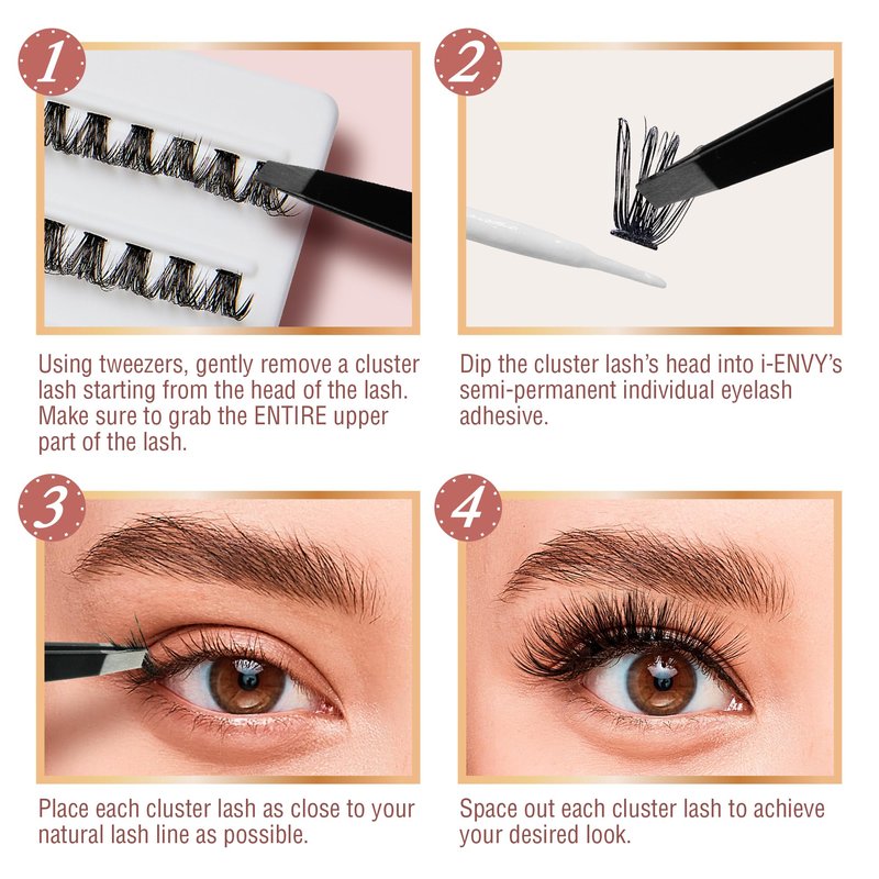 VLuxe DD Curl Lash Cluster Eyelash Extensions, Voluminous Style 40D Volume Individual False Eyelash for Professionals, Enhanced Bold Look for Dramatic Lift, DIY Easy Application & Comfortable Wear