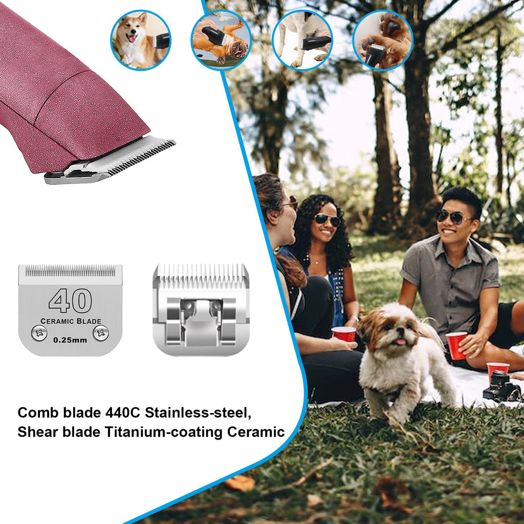 40# Dog Grooming Ceramic Blades,Compatible with Andis,Oster A5,Wahl KM10