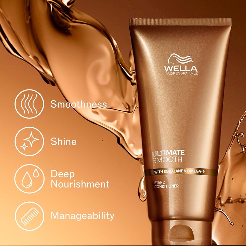 Wella Professionals ULTIMATE SMOOTH Conditioner - Nourishing Treatment for Dry, Frizzy Hair | Adds Silky Shine & Color Safe
