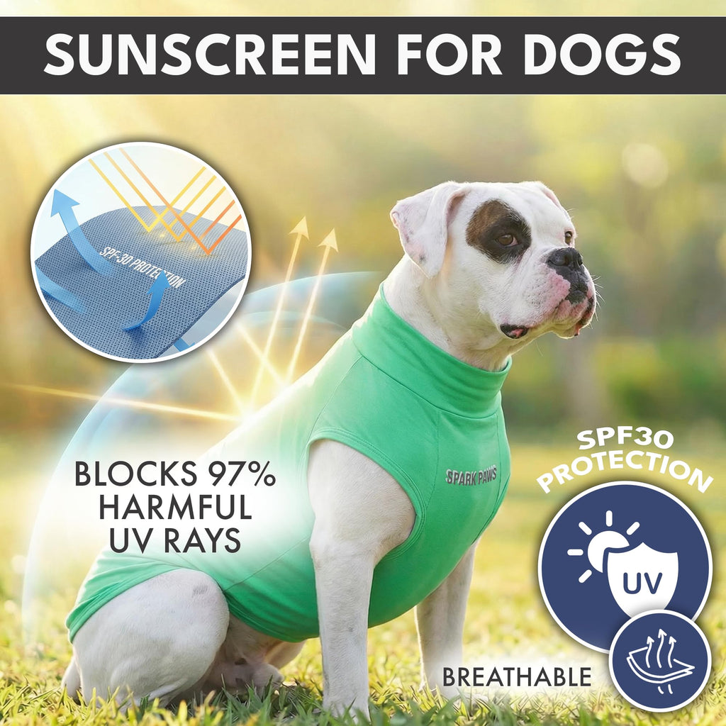 Spark Paws Sunblock Dog T-Shirt, SPF30 Protection, Lightweight Breathable Quick Dry for Dogs with Sensitive Skin - Peach & Mint (Set of 2) - 3XL