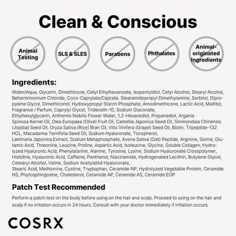 COSRX PEPTIDE 132 Hair Bonding Repair Treatment - Deep Conditioner Hair Mask for Damaged, Dry Hair, Repairs Breakage & Split Ends, For All Hair Types – 4.05 fl oz