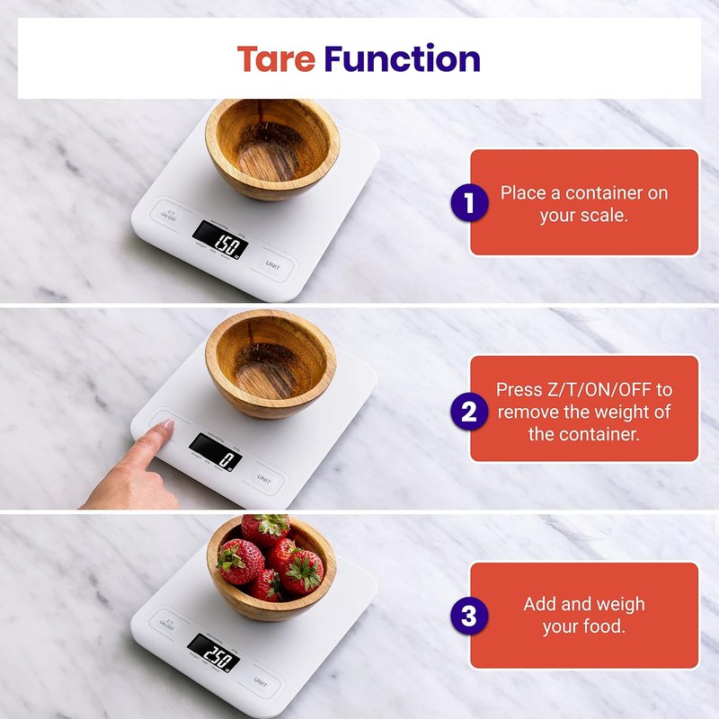 Etekcity Digital Food Kitchen Scale - Accurate Grams & Ounces Measurement for Baking & Meal Prep | Medium White
